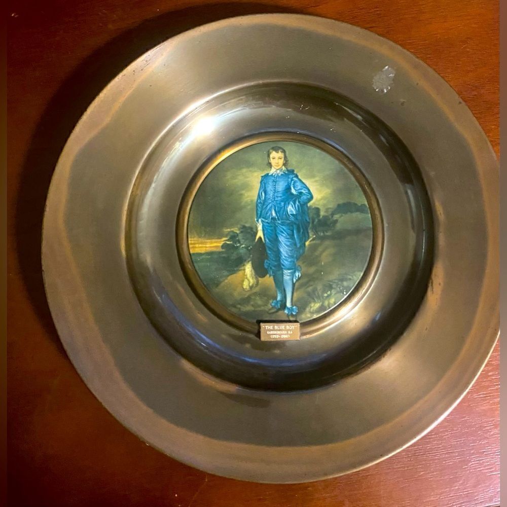 Vintage The Blue Boy Gainsborough Trafford plaque series 1 old masters brass